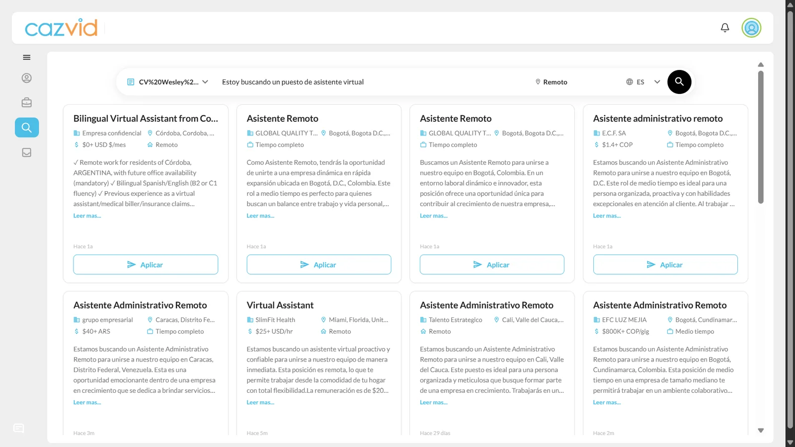 Encuentra el empleo correcto. desktop preview