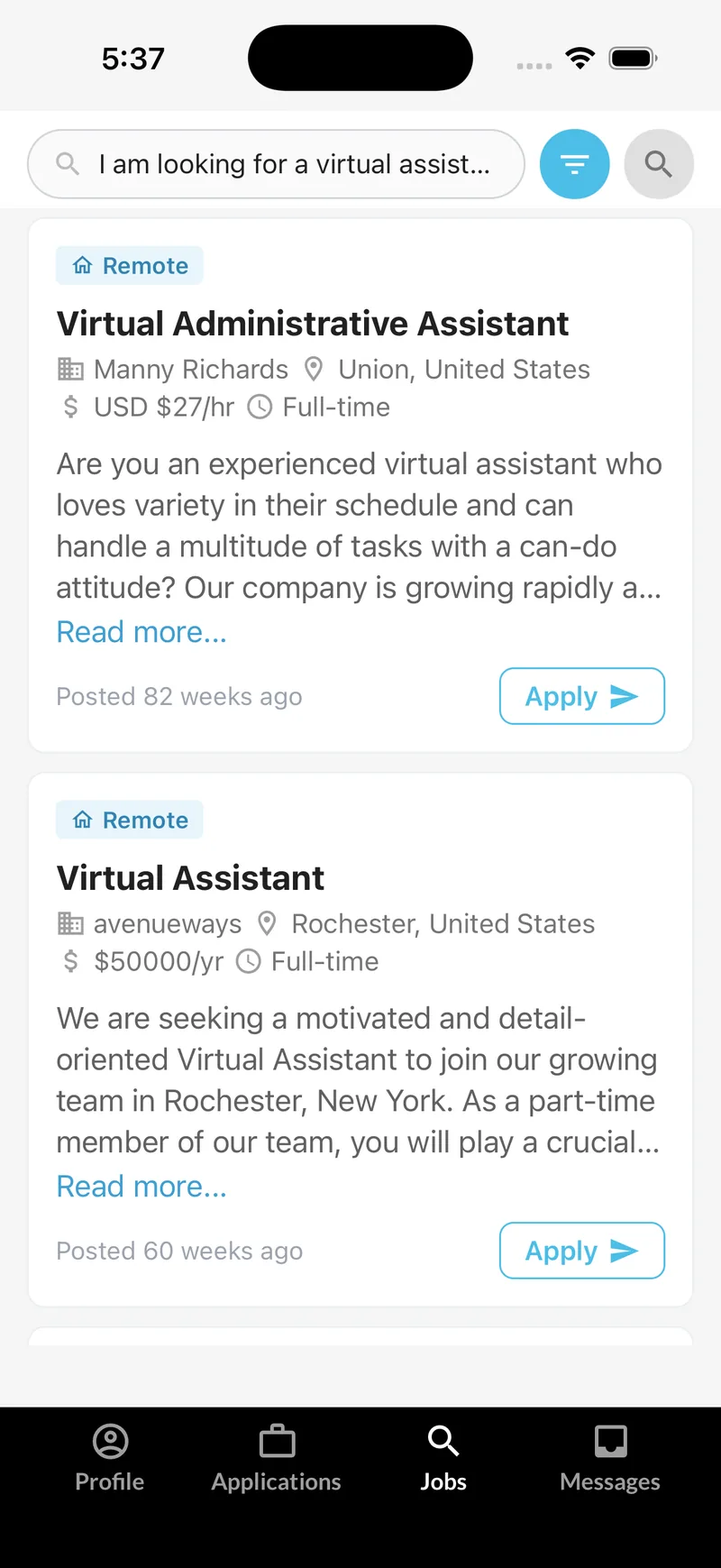 Find the right job. mobile preview