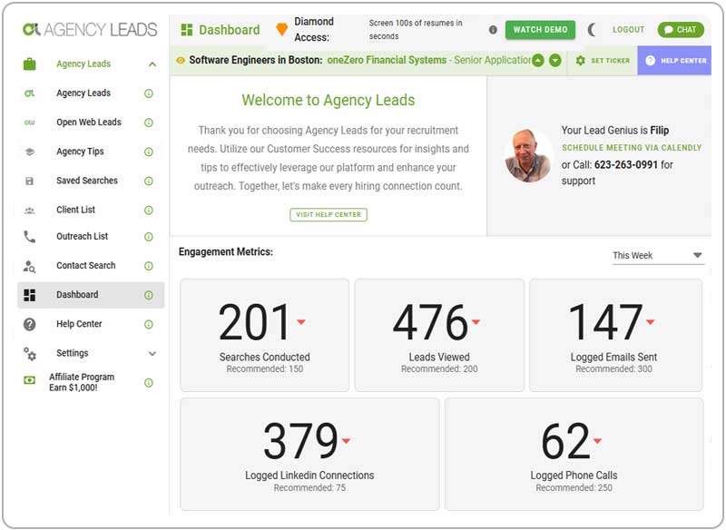 Agency Leads Dashboard