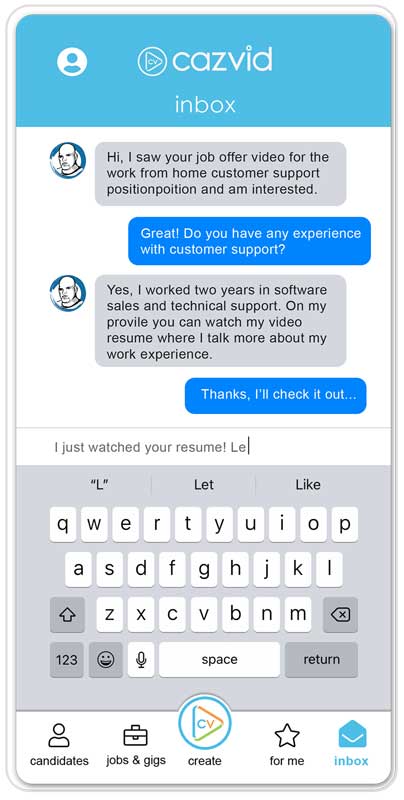 CaVid App Messaging and Apply