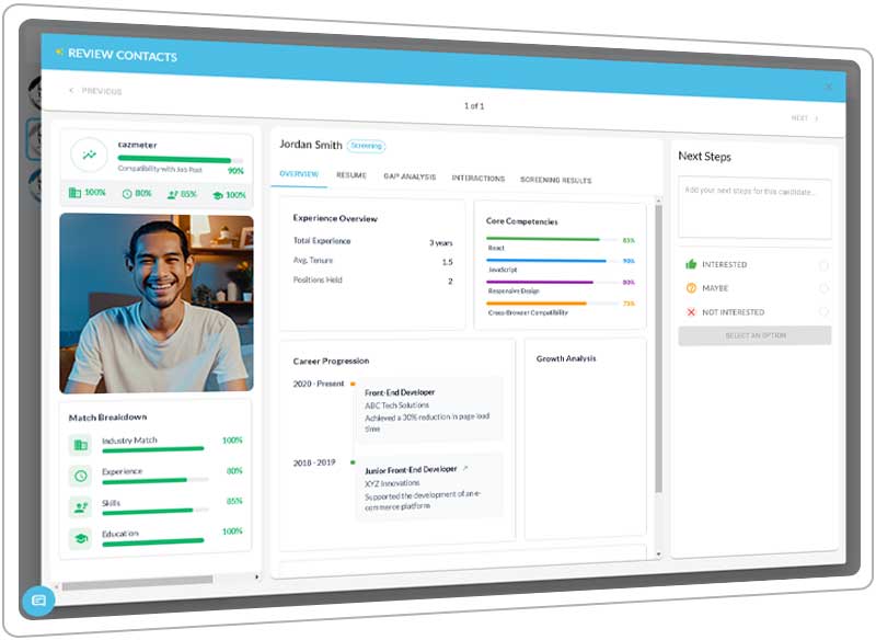 CazMeter AI instant resume profile job match