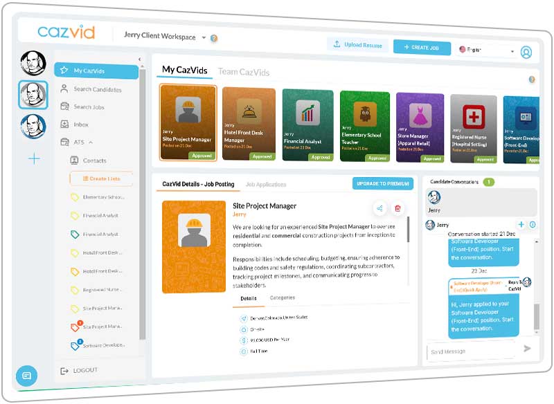 CazVid Applicant Tracking System