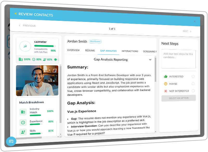 CazVid Resume Gap Analysis