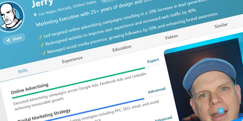 Cazume online resume profile