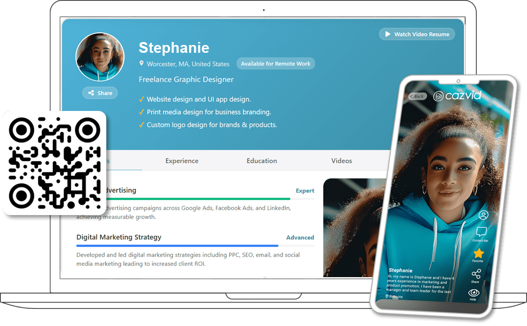 CazVid Cazume resume profile